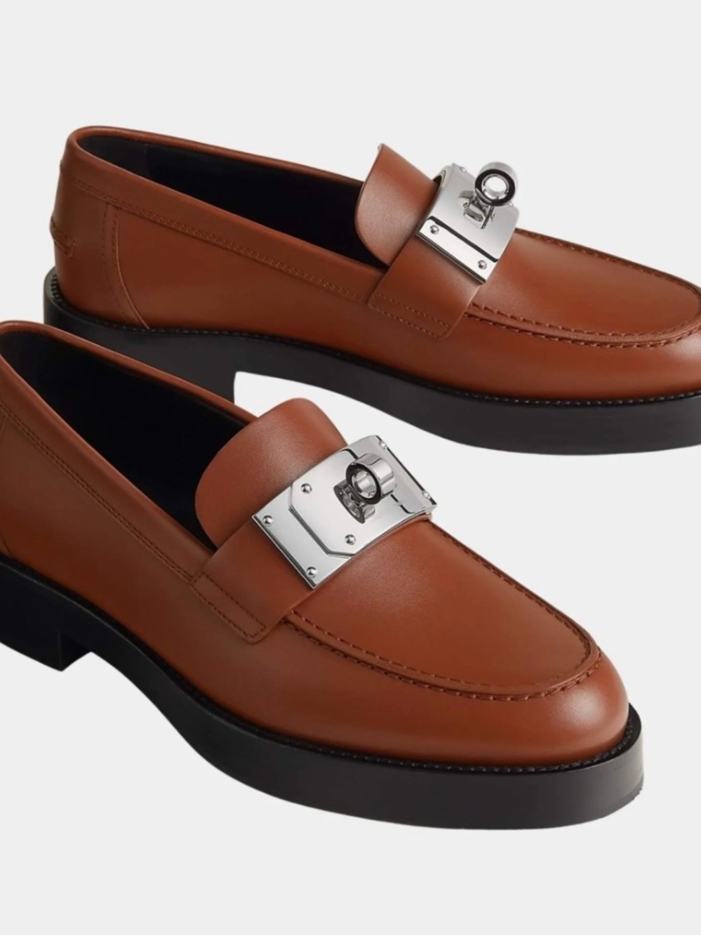 Hermes Kelly Buckle Loafers Size 39.5